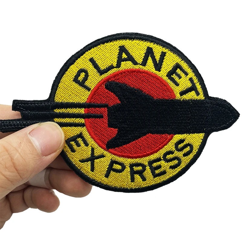 Parches PLANET EXPRESS, insignia táctica militar bordada de alta calidad, brazalete con gancho, palo 3D en chaqueta, mochila - imagen 5