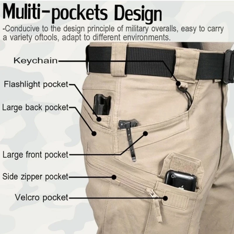 Pantalones de combate táctico para hombre, pantalón de S-6XL militar, impermeable, para acampada, senderismo, pesca, escalada, Trekking, primavera, otoño - imagen 2