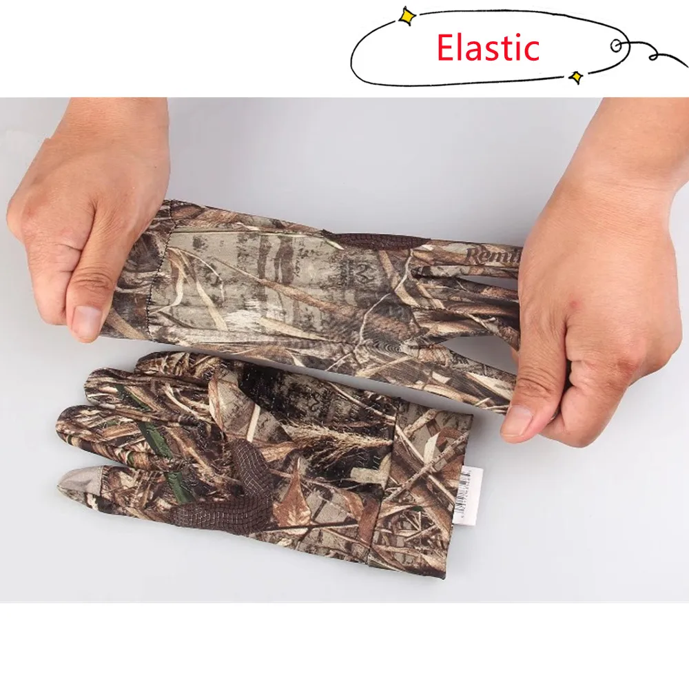 Guantes de camuflaje biónico de secado rápido, elásticos, para caza, pantalla táctil, transpirables, protección solar de dedo completo, para ciclismo de tiro - imagen 5
