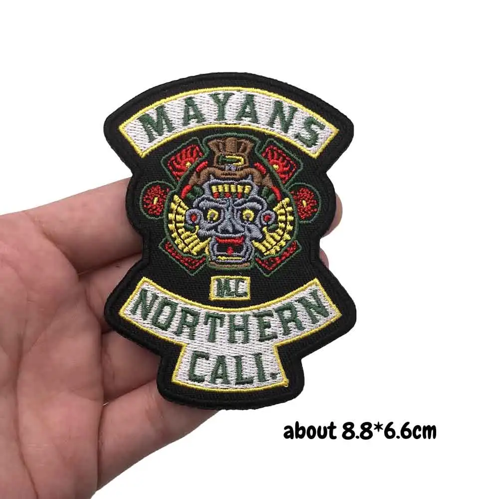 Mayans SONS OF ANARCHY parches bordados de motociclista punk pegatinas para ropa accesorios de ropa insignia - imagen 4