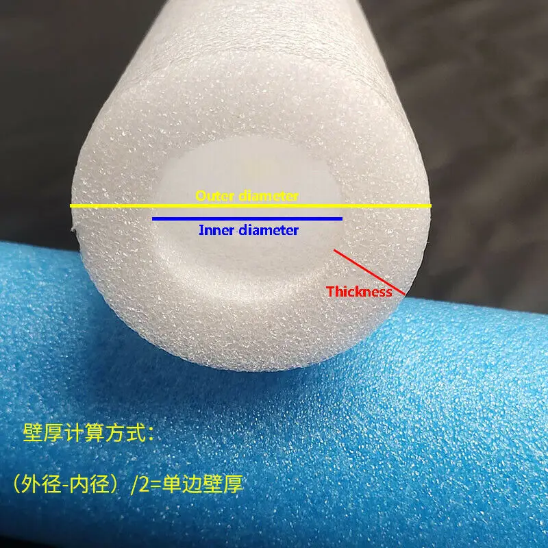Tubo de protección EPE, esponja de lana perlada, tubo de goma de espuma, color blanco, 1M - imagen 3