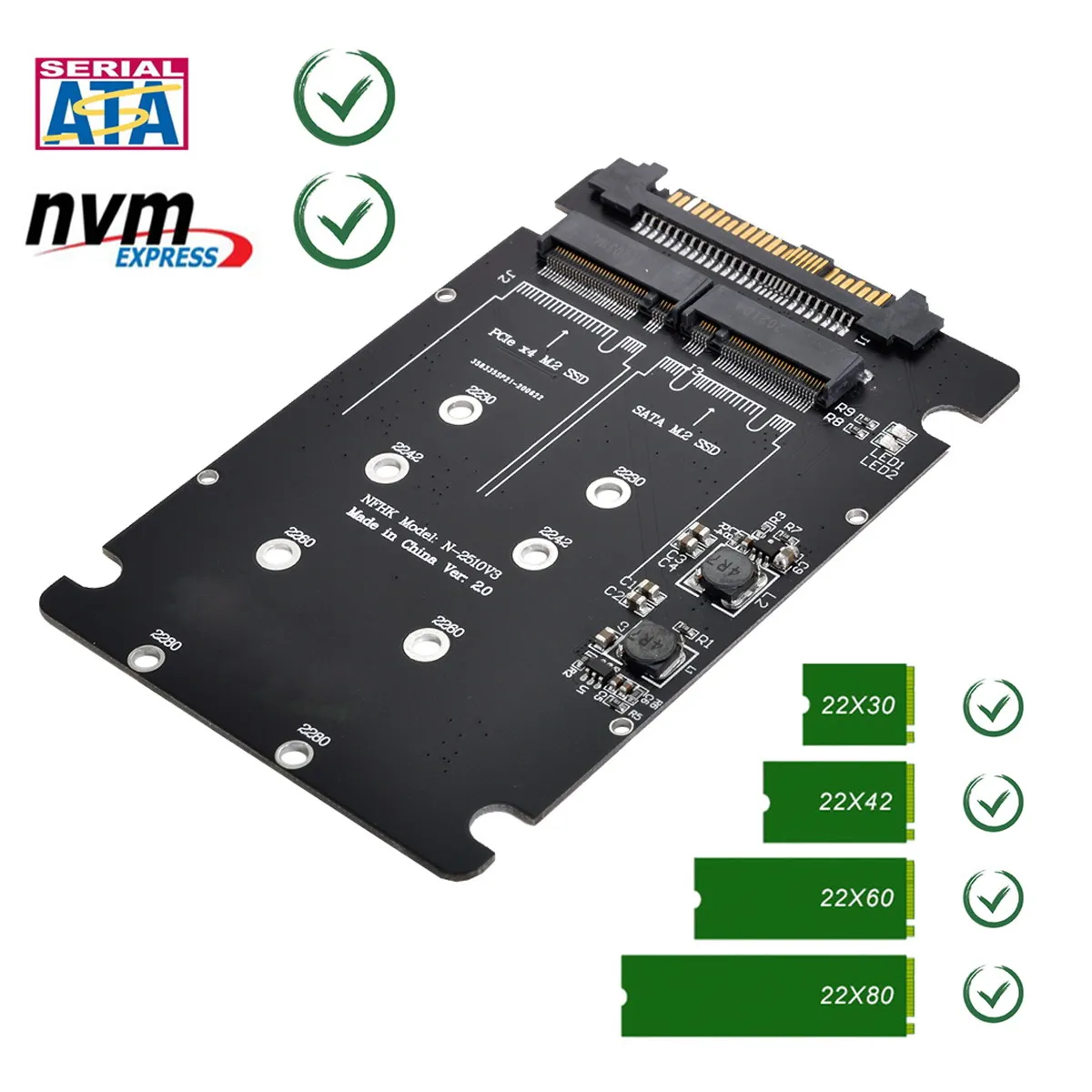 Chenyang-adaptador SFF-8639 NVME U.2 a Combo NGFF M.2 m-key SATA PCIe SSD para placa base, reemplazo de SSD 750 p3600 p3700 - imagen 5