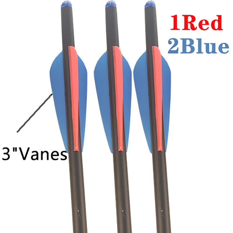 Flechas de carbono mezcladas de 3 pulgadas para tiro con arco, punta de flecha reemplazable de TPU para caza, Perno de ballesta, 12 piezas, 16/17/18/20/22 pulgadas - imagen 4