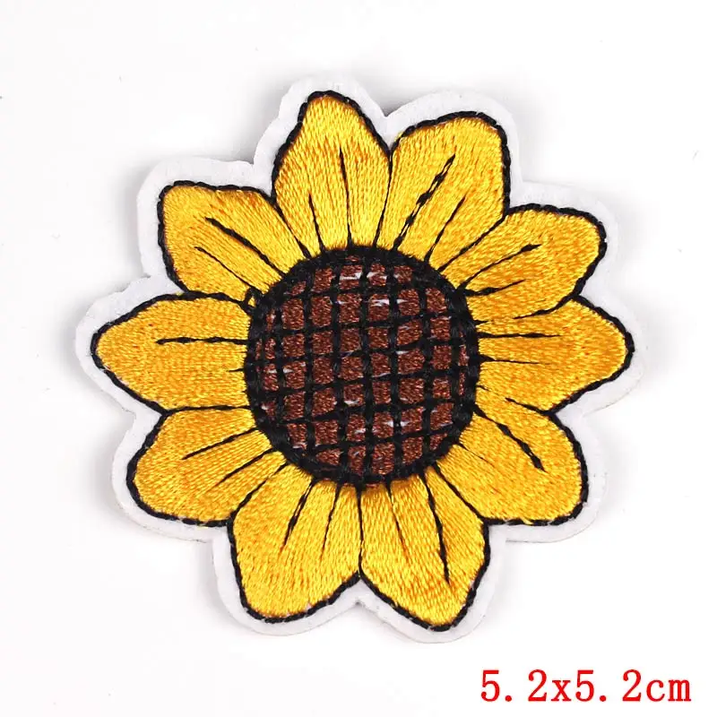 Prajna-Parches de girasol para planchar, pegatinas bordadas de dibujos animados, adorno para ropa, insignias DIY, bolso, zapatos, apliques, 10 piezas - imagen 3