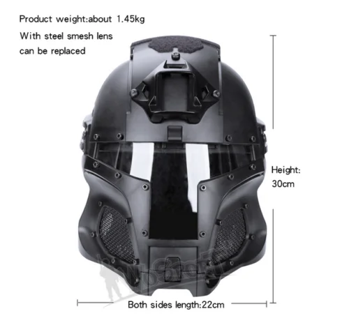 Casco táctico Airsoft de cabeza completa con máscara facial estilo Medieval juego de caza equipo de protección facial completa - imagen 5