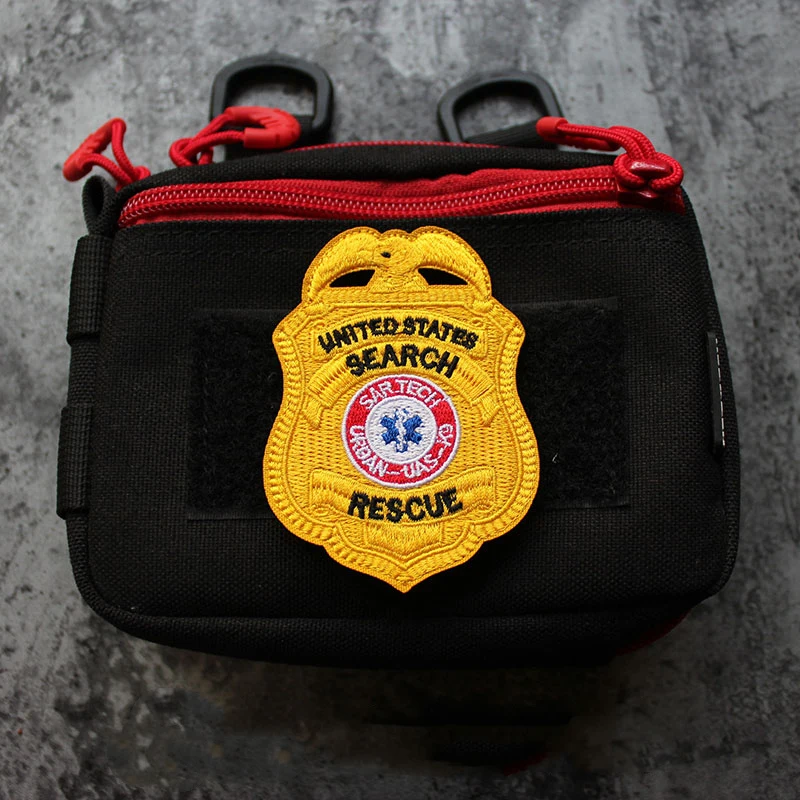 Parches bordados de rescate de búsqueda de Estados Unidos, pegatina de mochila de ropa, insignia de escudo táctico de EE. UU., SAR TECH URBAN UAS K9 - imagen 5