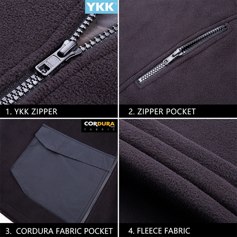 FREE SOLDIER-Chaqueta táctica de lana para senderismo, abrigo suave y cálido, a prueba de viento, para acampar, para otoño - imagen 5