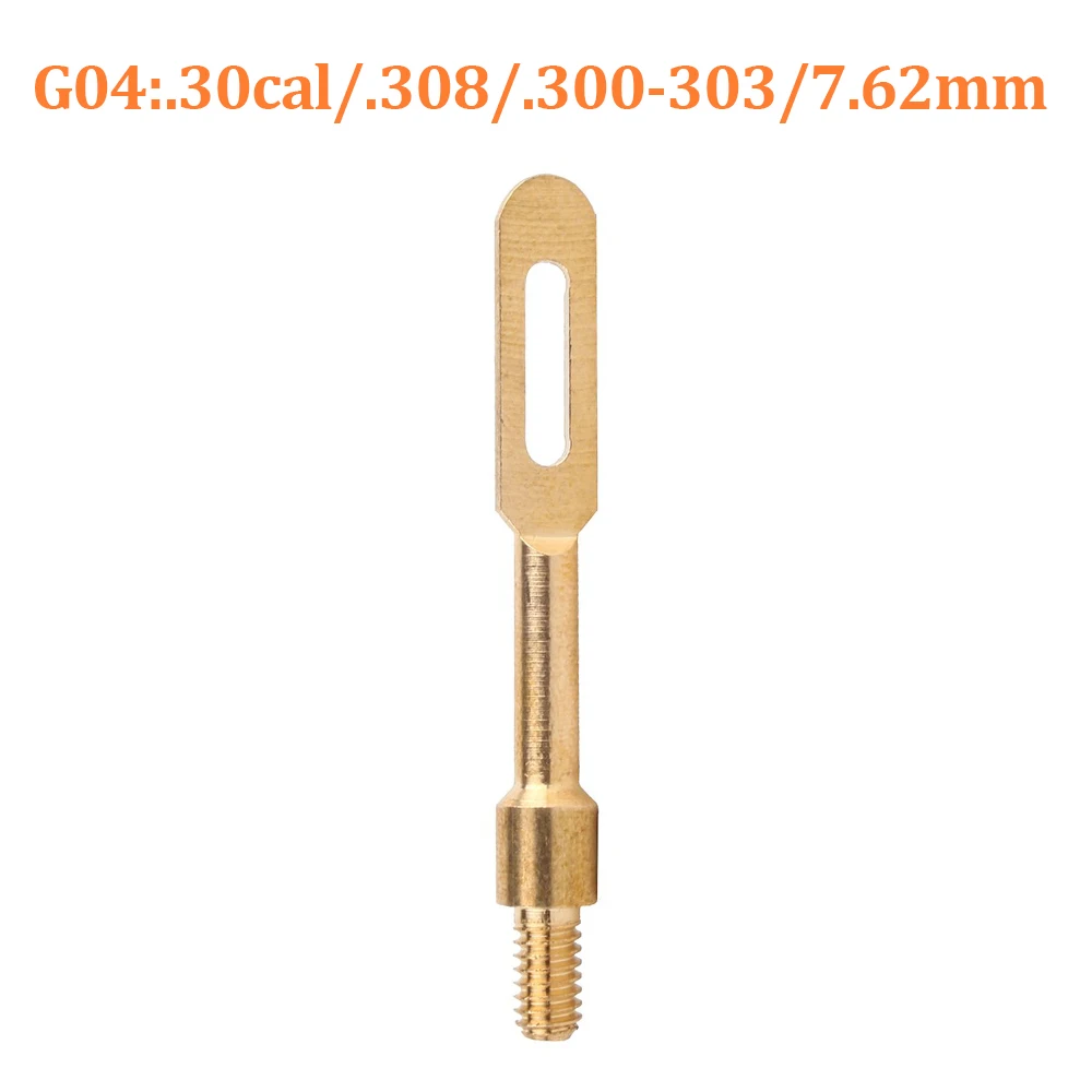 Soporte de parche para limpieza de pistola de caza, cabezal de cepillo con punta ranurada de latón 8-32, herramienta de limpieza de pistola de Rifle de 7,62mm/9mm/.22/.223/5,56mm - imagen 4