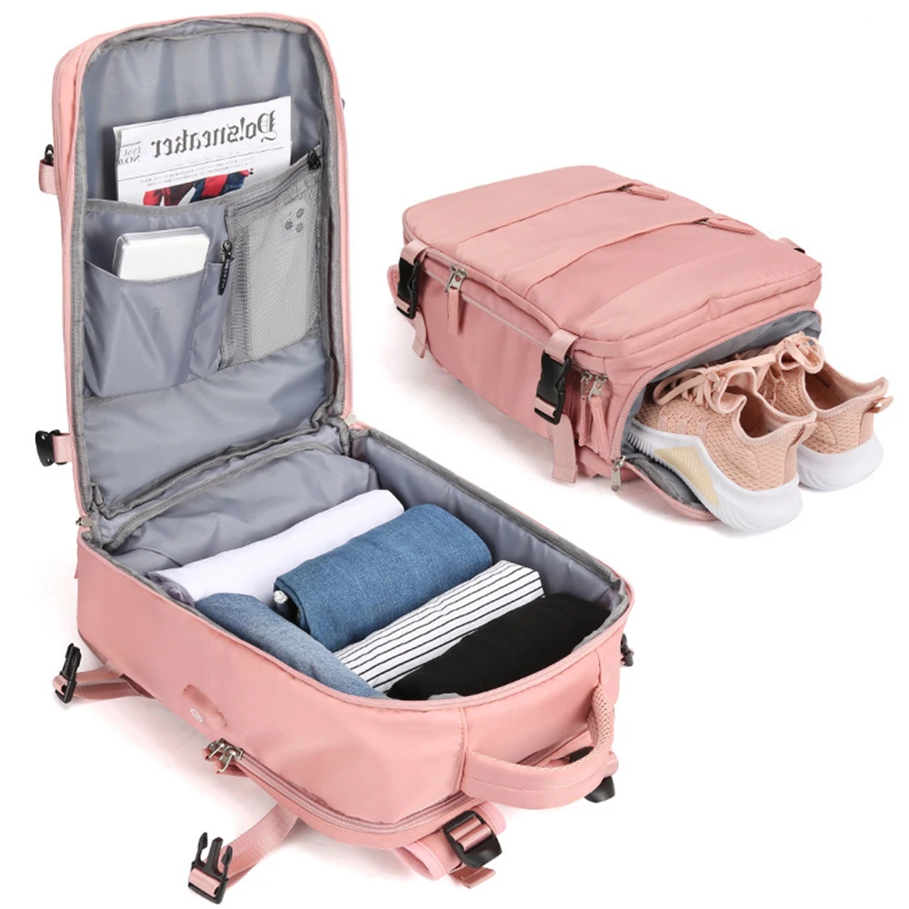 Bolsa de gimnasio USB de 17 pulgadas para mujer, mochila seca y húmeda, bolso de hombro para mujer, mochila escolar para estudiante, bolsa de viaje escolar para ordenador portátil X137A - imagen 3