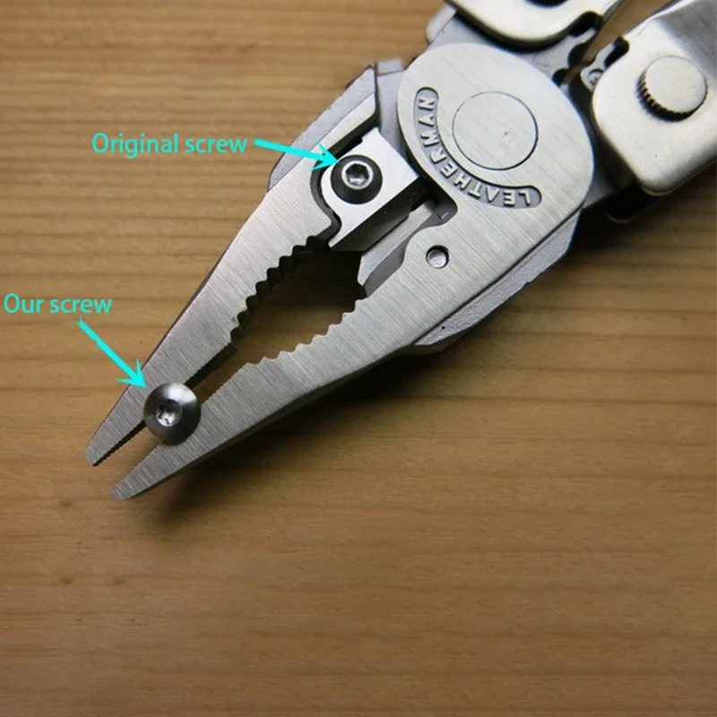 Alicates de acero inoxidable 416, tornillos de mordaza para Leatherman Wave Plus, 300 superherramienta de sobretensión, accesorios de fabricación artesanal de señal de barras de refuerzo, 3 unidades por juego