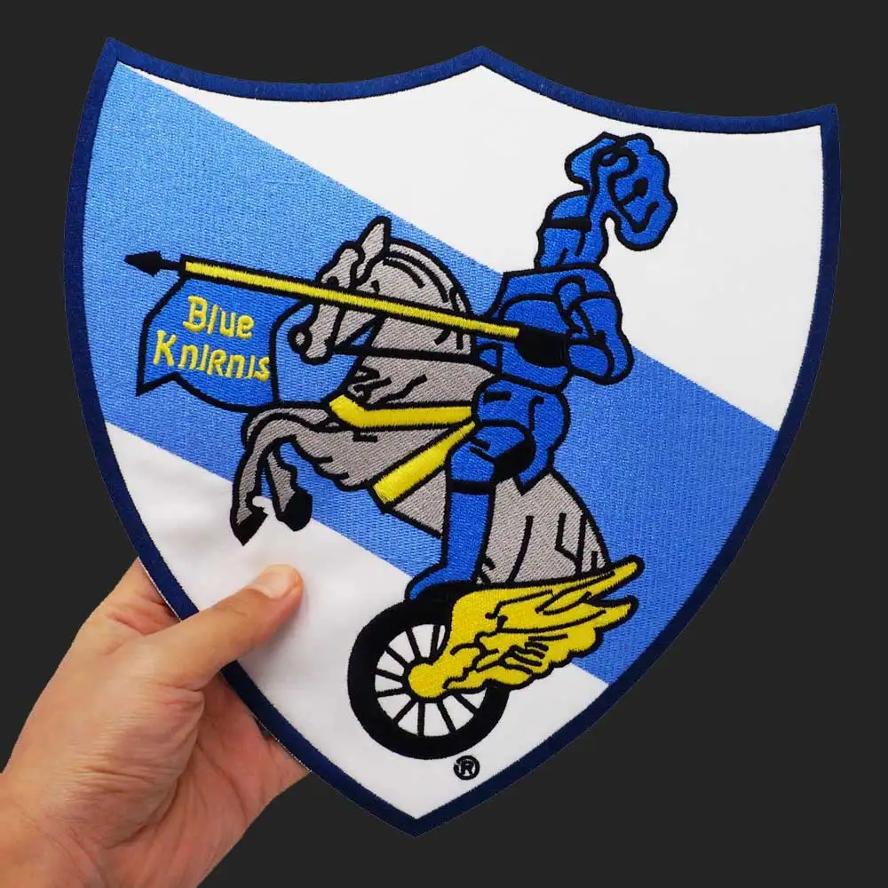 Blue Knights Texas Iv Bulldog MC gran bordado Punk Biker parche adhesivo para ropa sombrero bolsas hierro en el respaldo - imagen 3