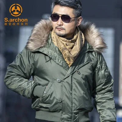 Chaqueta de plumas N2B para hombre, abrigo canadiense militar con capucha de piel, gabardina cálida de camuflaje, parka táctica del Ejército Coreano, Invierno - imagen 4