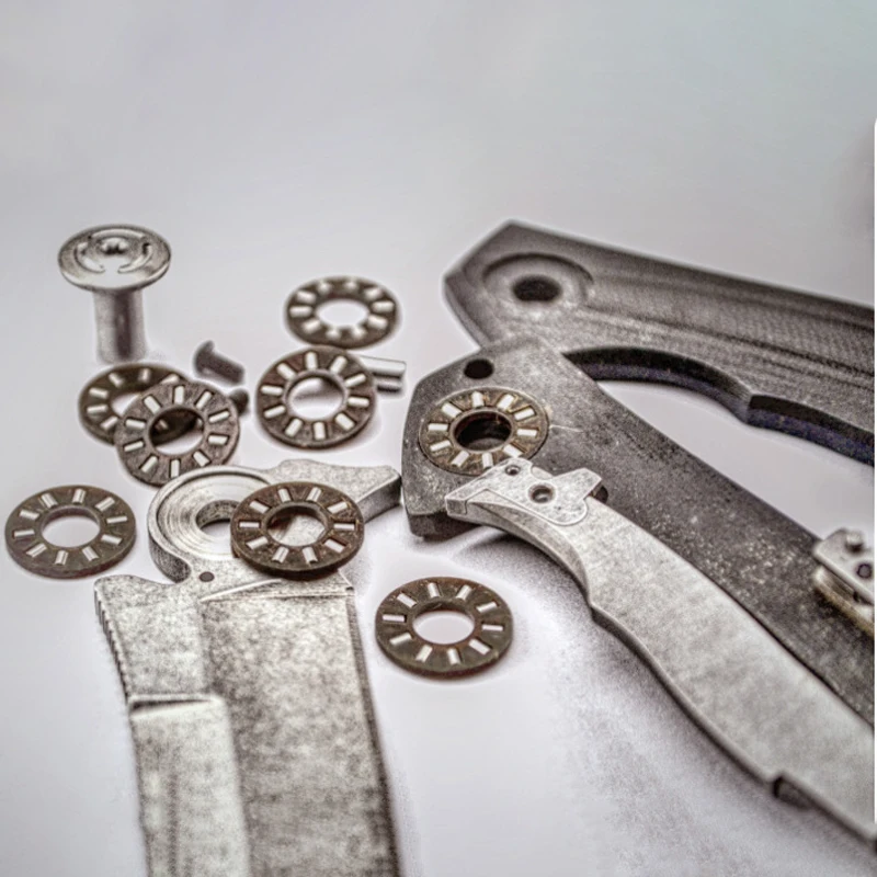 Piezas de accesorios para fabricación de bricolaje, 2 piezas, cuchillo plegable, rodamiento de bolas Kingpin, herramientas de apertura rápida, arandela de aguja de fibra de vidrio de nailon - imagen 2