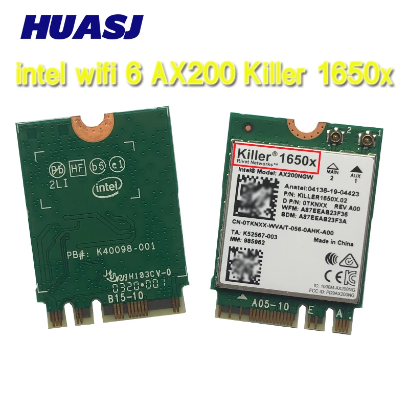 HUASJ-Killer 1650X AX200, WiFi6, 802.11ax, 3000M, 2,4G, 5G, tarjeta Wifi AX200NGW, Bluetooth 5,2, ordenador portátil para Windows 10 - imagen 2