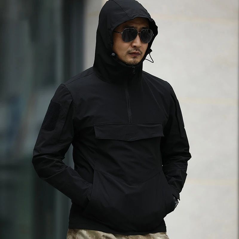 Mege-suéter táctico con capucha para hombre, sudadera negra militar del ejército, prendas de vestir de calidad para caza al aire libre, senderismo, ropa de combate, otoño - imagen 4