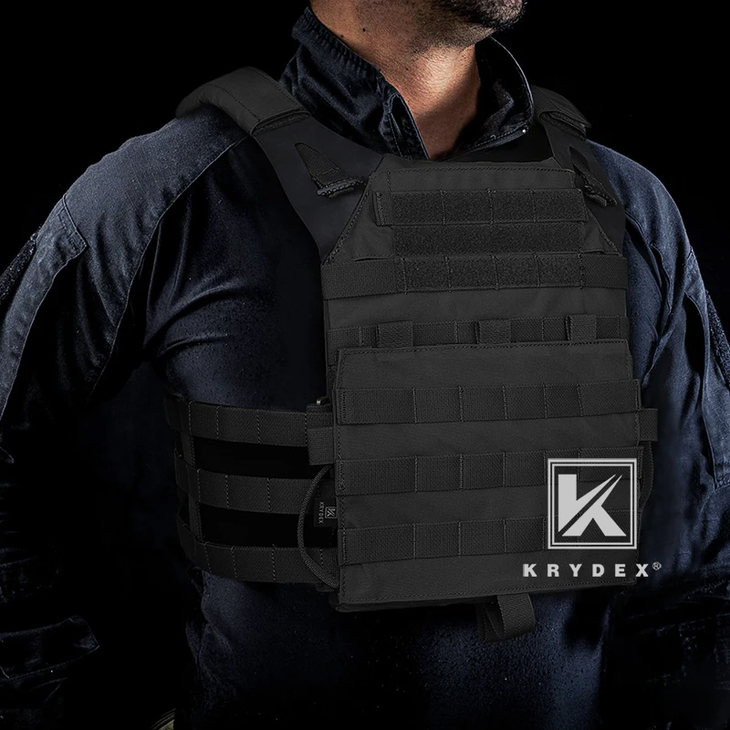 KRYDEX-portador de placa táctica, chaleco de armadura de asalto de liberación rápida, faja instantánea de alta velocidad/correa para el hombro, color negro - imagen 4