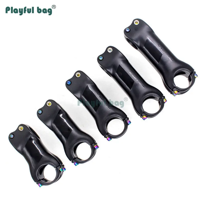 Juguetón bolsa completa de fibra de carbono para manillar de bicicleta de montaña, 31,8mm, 6 grados, tornillo colorido, accesorio para bicicleta de carretera IA02 - imagen 2