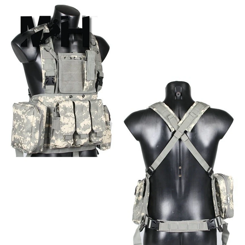 Chaleco táctico para Paintball, bolsa de aparejo de pecho, arnés de Radio Molle RRV, portador de placa, bolsa para revistas, paquete EDC, accesorios de caza - imagen 3