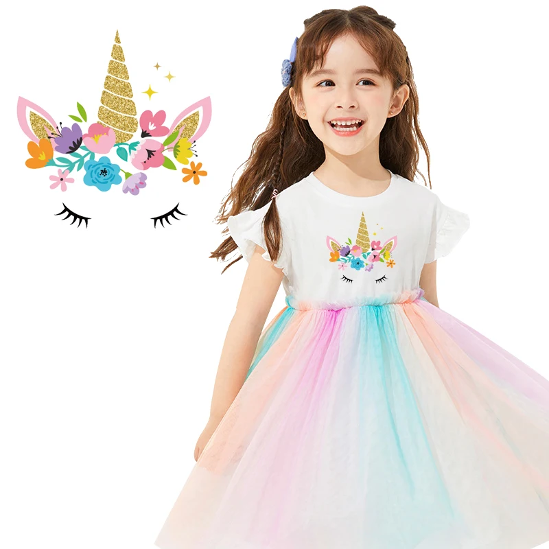 Pegatinas de transferencia térmica para ropa, parches de unicornio, zorro, gato, transferencia térmica para ropa, insignias de animales de dibujos animados - imagen 4