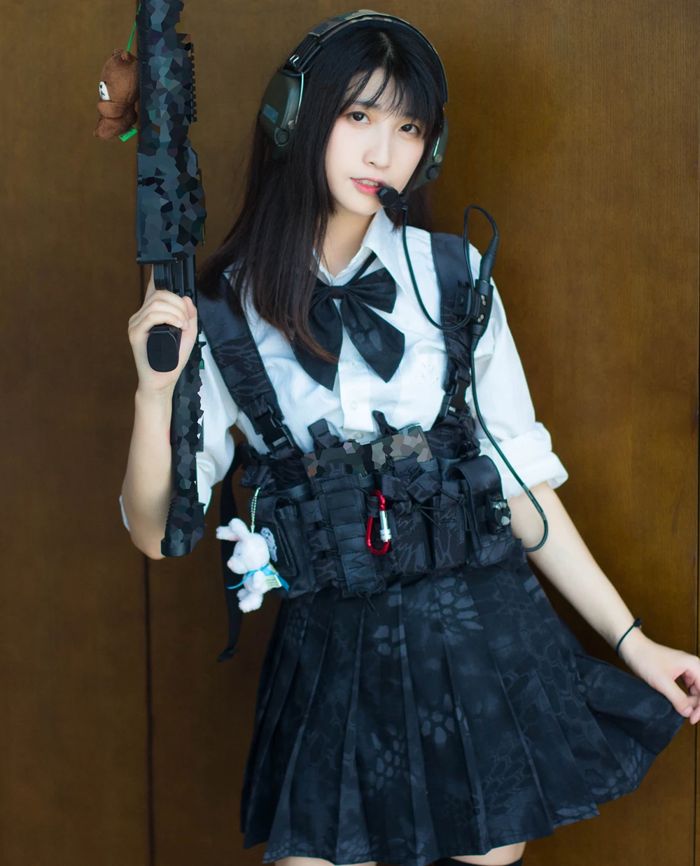 Falda plisada JK con patrón de Pitón, uniforme de camuflaje para caza, brazo, ocio diario, incluye Falda corta, falda dividida de liberación rápida - imagen 3