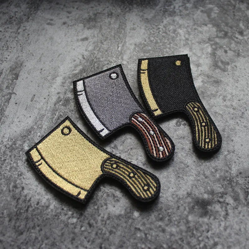 Mini cuchillo de cocina versión Q, parche bordado, insignia táctica, brazalete con personalidad DIY para decoración de ropa y mochilas - imagen 2