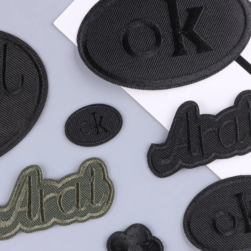 Parches bordados negros para ropa, costura artesanal, parches para planchar para ropa, mochila, chaqueta, pegatinas para Jeans, rayas - imagen 2