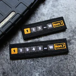 Parches de tira larga con números bordados tácticos 1, 2, 3, 10, insignia del próximo brazalete para ropa, apliques para mochila