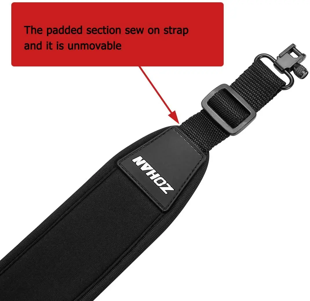 ZOHAN-cabestrillo de 2 puntos para Rifle de pistola, correa ajustable con relleno giratorio para tirachinas, accesorios para escopeta de caza - imagen 3