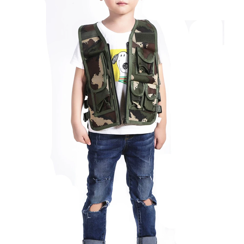 Traje Ghillie de bosque para niños y niñas, chaleco de francotirador de camuflaje, ropa de caza, uniforme táctico, ropa de combate de jungla - imagen 3