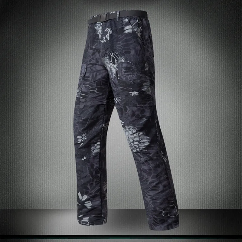 Pantalones finos desmontables de camuflaje para hombre, pantalón táctico militar de secado rápido, transpirable, de dos partes, para exteriores - imagen 2