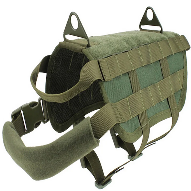 Arnés táctico militar transpirable para entrenamiento de perros, chaleco de caza, ropa, S-XL, mango de servicio, sistema de rodamiento de carga, nailon, Molle - imagen 4