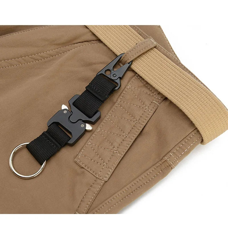 Correas tácticas para mochila, gancho para llavero, Clip, mosquetón, cinturón, llavero, correas, hebilla colgante de liberación rápida con doble división - imagen 2