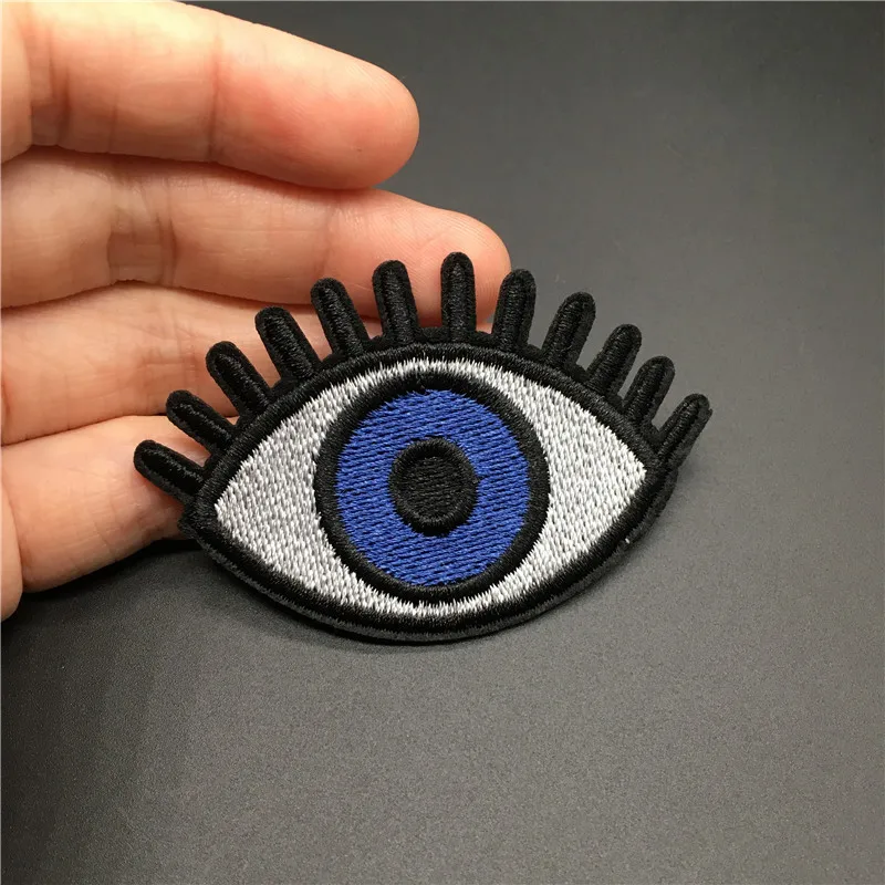 Tamaño del ojo: 6,6x4,6 cm DIY rayas para ropa, parche bordado, insignia para planchar, pegatinas para ropa, decoración de apliques - imagen 3