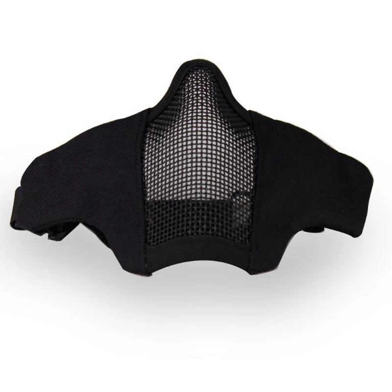 Máscara de media cara Airsoft con malla de red de acero metálico, máscara táctica para paintball, caza, ciclismo, transpirable, juego de guerra CS - imagen 2