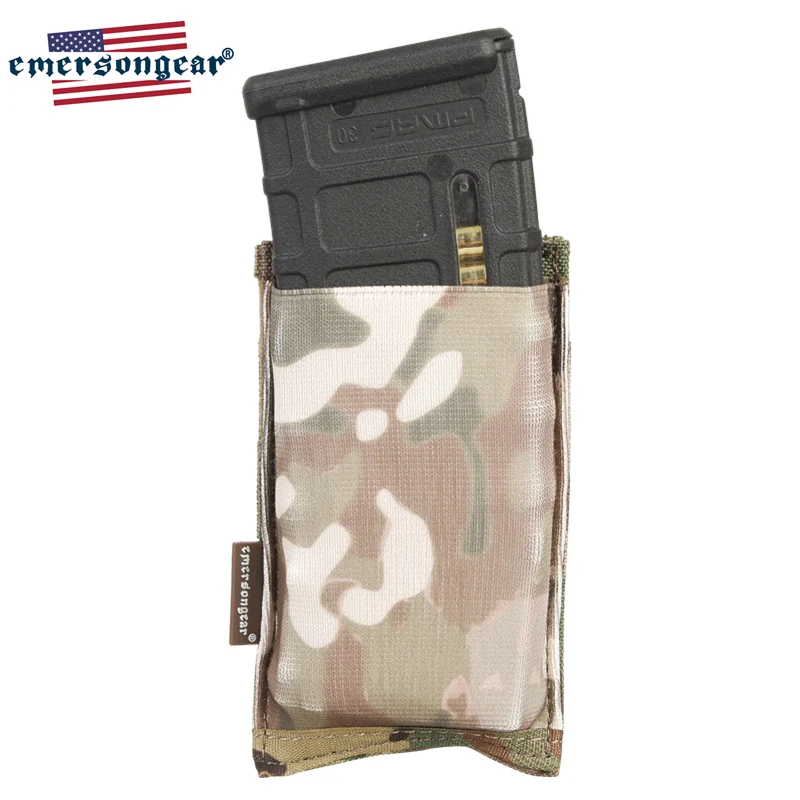 Emersongear-bolsa táctica para revistas, bolsa individual de extracción rápida M4 para Rifle Mag, parte superior abierta 5,56 para portador de placa, senderismo, nailon elástico - imagen 5