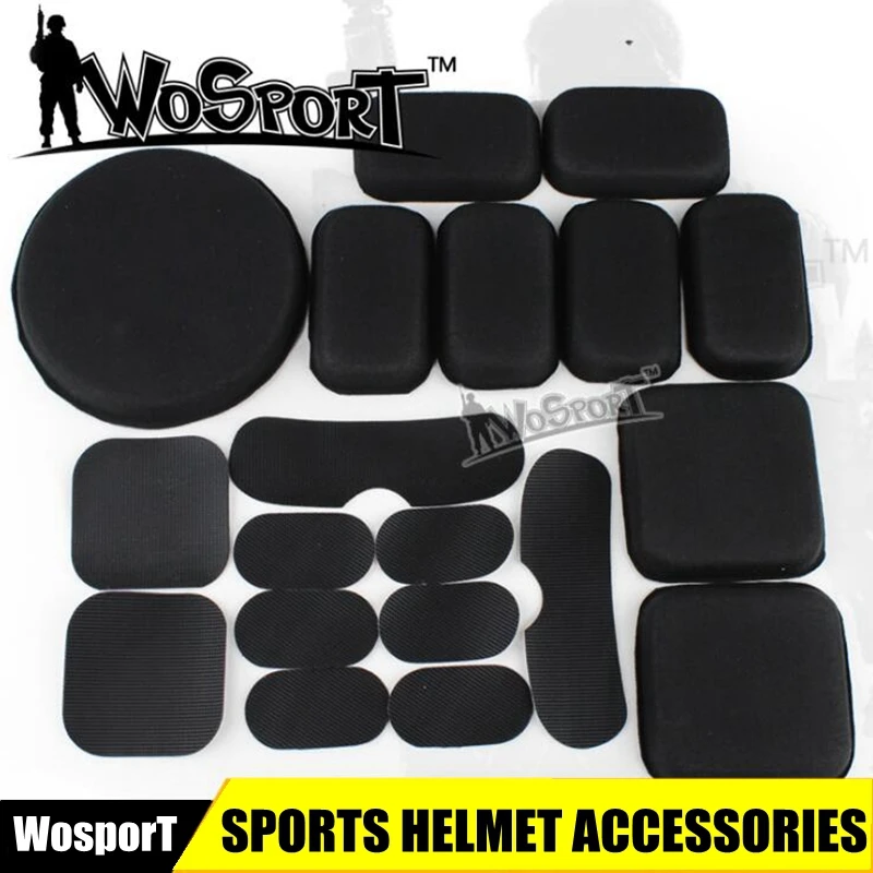 Almohadillas protectoras de EVA para casco táctico, almohadillas de suspensión de repuesto para FAST/ACH/MICH/motocicleta Airsoft, para caza, 19 unids/set por juego - imagen 5