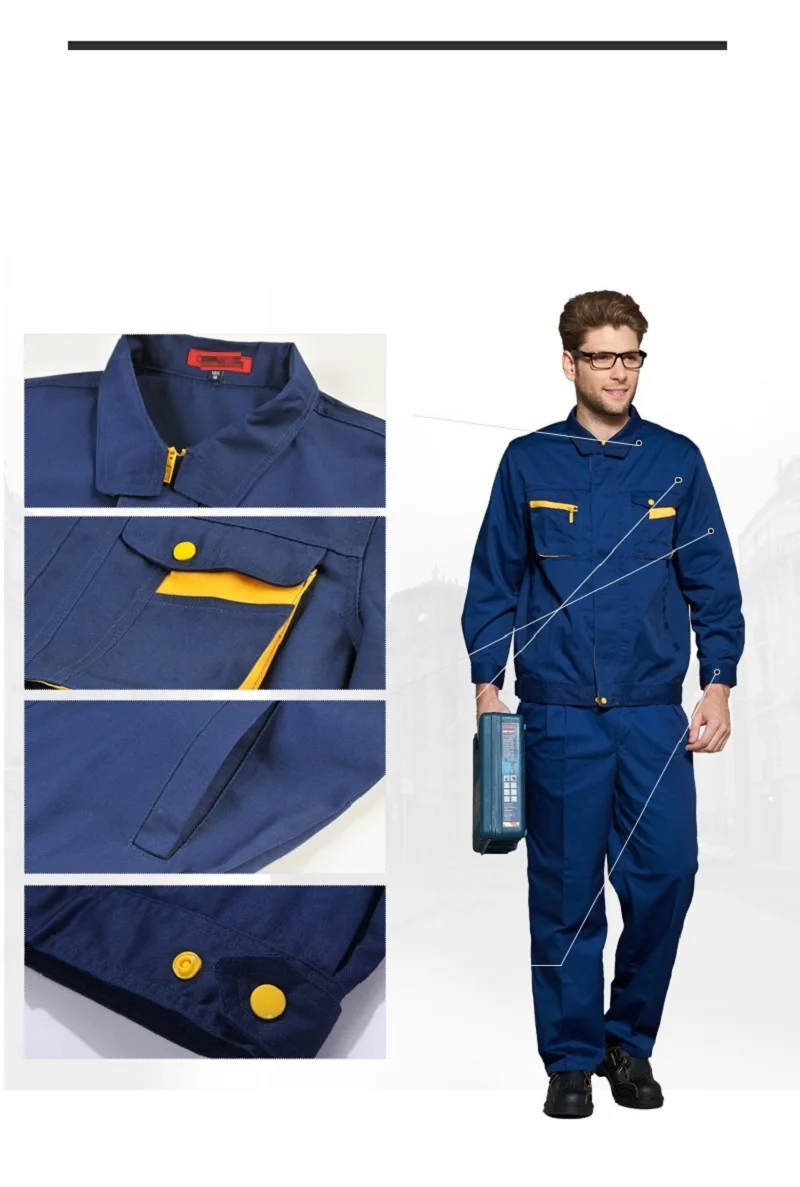 Mono de trabajo para hombre y mujer, uniformes de trabajo, ropa de trabajo mecánica, monos para sitio de construcción, trajes de soldadura, mecánico de coche de talla grande - imagen 5