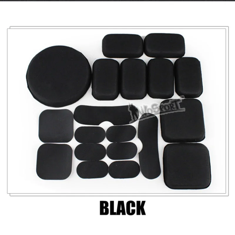 Almohadillas protectoras de EVA para casco táctico, almohadillas de suspensión de repuesto para FAST/ACH/MICH/motocicleta Airsoft, para caza, 19 unids/set por juego - imagen 4