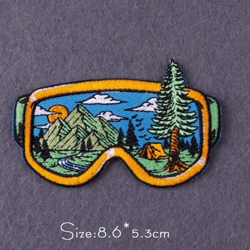 Parche de montaña para ropa, parches termoadhesivos, bordado de oso Diy, aventura, viaje, planchar en la ropa, raya - imagen 5
