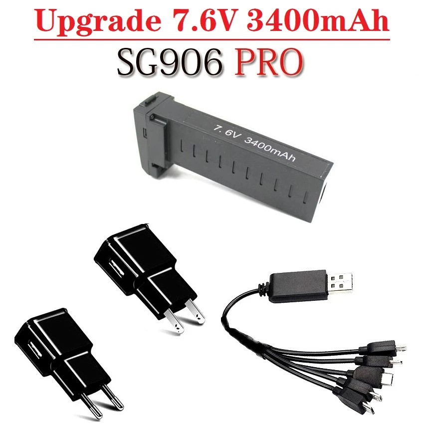 Batería y cargador para Dron SG906 PRO, X193 PRO, X7 PRO, GPS, RC, 7,6 V, 3400MAH, accesorios de batería Lipo