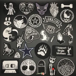 Parches bordados negros tácticos – Insignias resistentes para chaleco