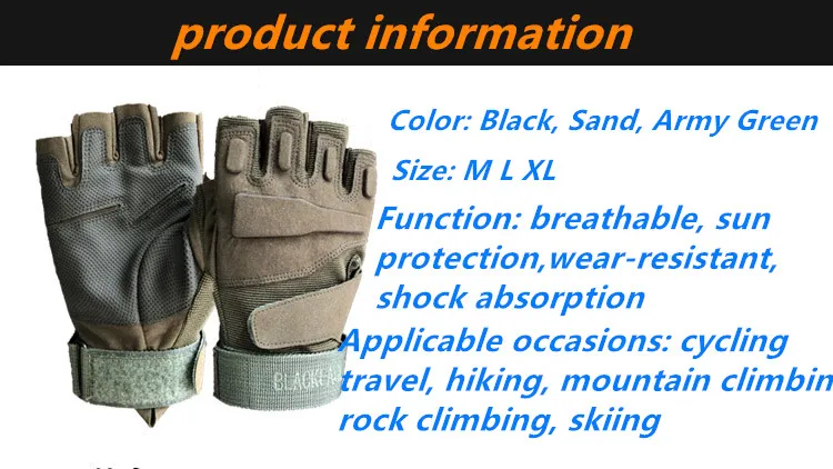 Guante Militar Táctico Medio Dedo - Uso en escalada