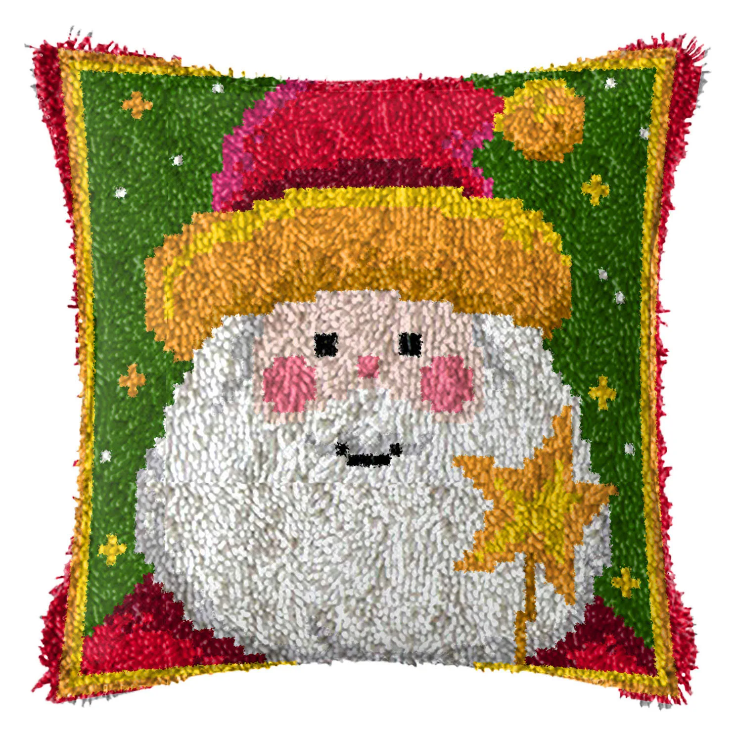 Kits de alfombra de gancho de pestillo, muñeco de nieve, Papá Noel, ciervo, cojín bordado, alfombra, almohada, punto de cruz, gancho de pestillo, lienzo, regalo de Navidad Diy - imagen 4