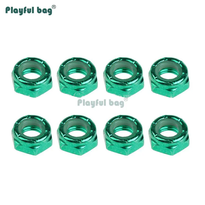 Juguetón bolsa de 80 piezas pulgadas almohadilla de eje de monopatín opp bolsa colorida M8 soporte tuerca lateral puente de monopatín tuerca antideslizante AMB33 - imagen 2