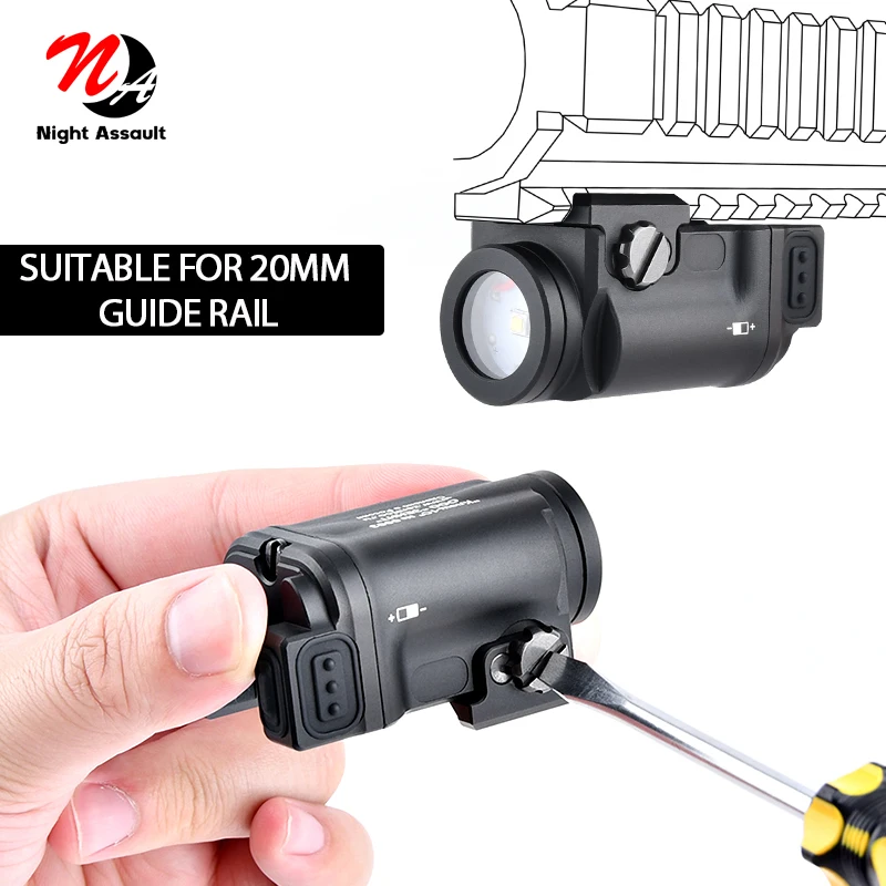 WADSN-Zenit KLESCH-1 K1S GEN.2.0, potente linterna táctica de 400 lúmenes, luz para arma de caza, Airsoft, pistola glock G17 - imagen 4