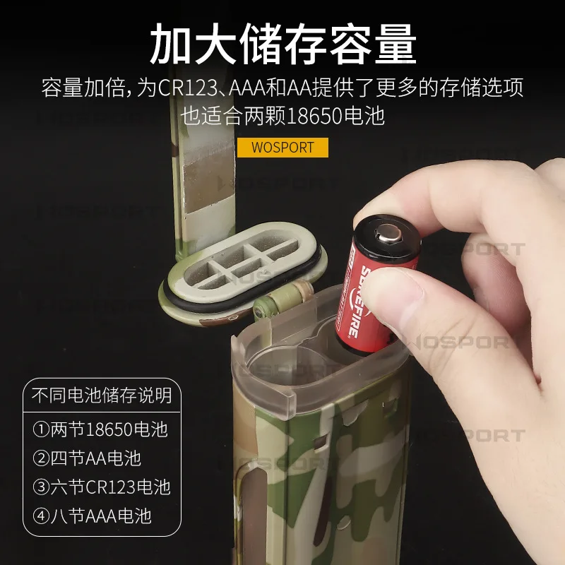 La caja de almacenamiento de nailon con batería táctica multifuncional es adecuada para batería CR123/18650 resistente al agua y al polvo - imagen 3