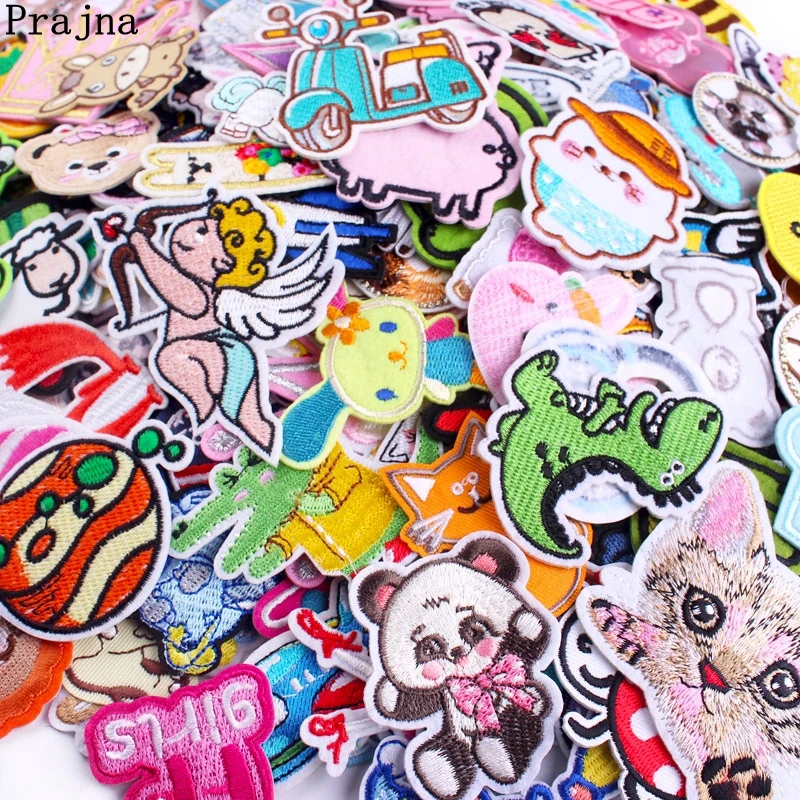 10 uds/20 piezas Uds. Parches bordados de dibujos animados al azar para ropa parches termoadhesivos parches de animales pequeños en ropa DIY - imagen 5