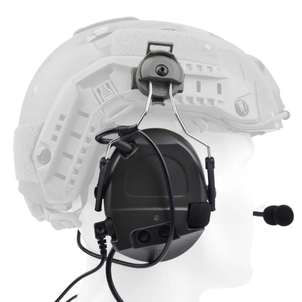 Z-TAC Z auriculares tácticos Softair aviación Airsoft auriculares Comtac I auriculares para cascos rápidos juego de adaptadores de riel - imagen 4