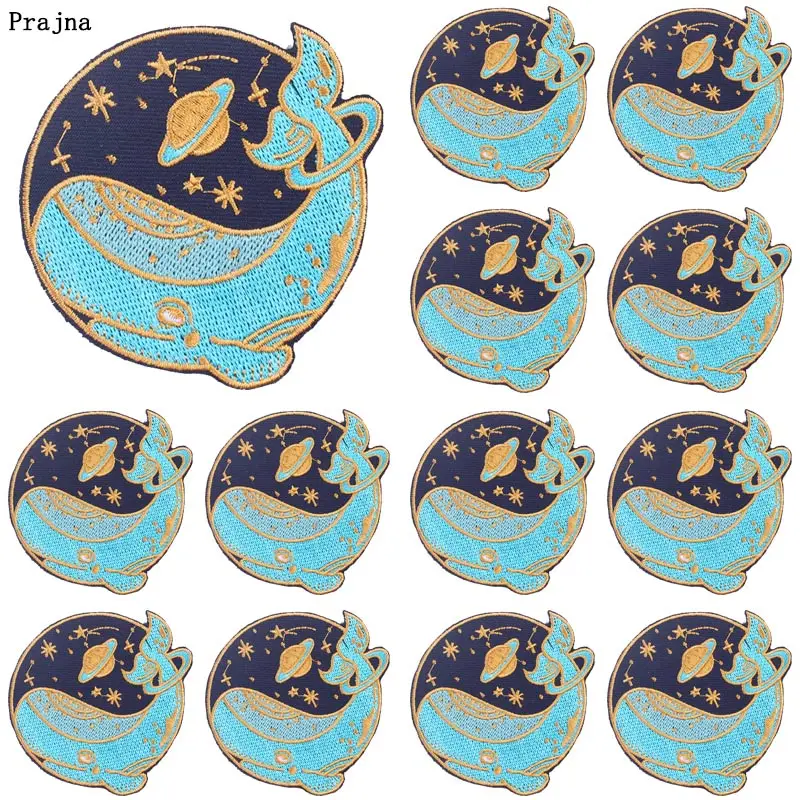 Prajna-Parches bordados para planchar en la ropa, 10 piezas, venta al por mayor, Van Gogh Waves - imagen 3