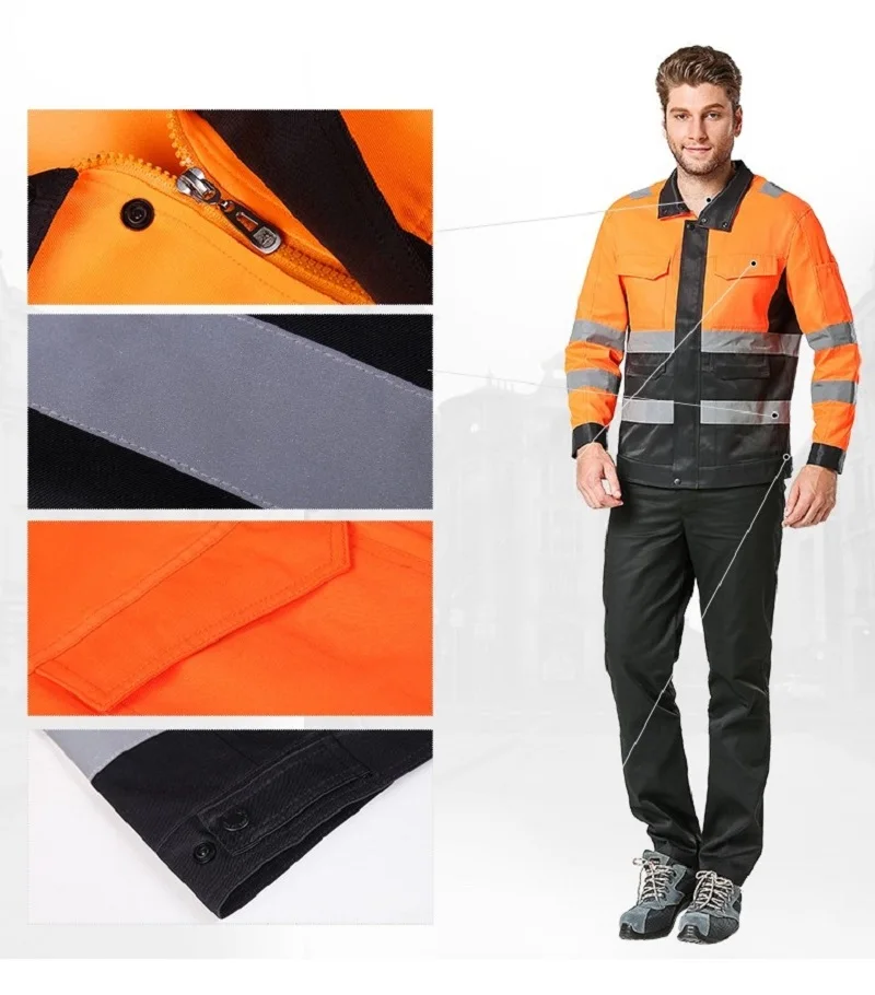 Mono con rayas reflectantes, uniformes de trabajo, impermeable, servicio de protección laboral, traje impermeable para administración de carreteras - imagen 3